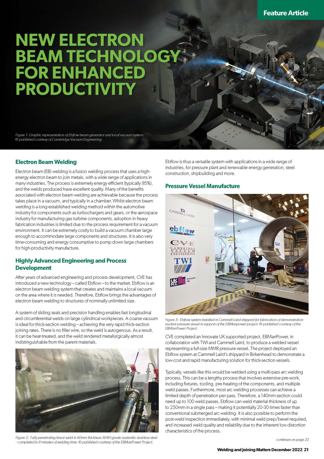 Welding And Joining Matters Journal Feature Cambridge Vacuum Engineering