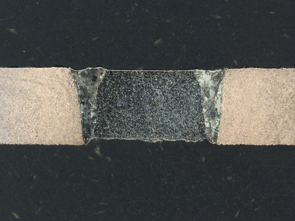Copper manganin strip welded cross section